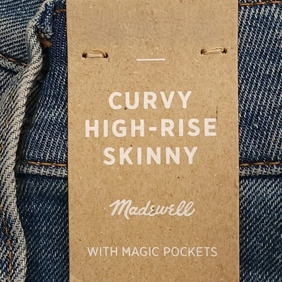 Madewell Curvy High Rise Skinny Womens Plus Size Blue Jeans 22W $128 price NWT - Picture 4 of 6